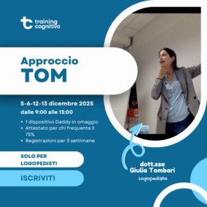 [Solo per logopedisti] Corso TOM base: tratti motori, Daddy e imitazione simultanea, un ponte tra competenze non verbali, aspetti fono-articolatori (Dicembre 2025)