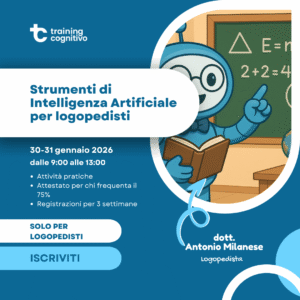 [Corso asincrono] Strumenti di Intelligenza Artificiale per logopedisti (30-31 gennaio 2026)