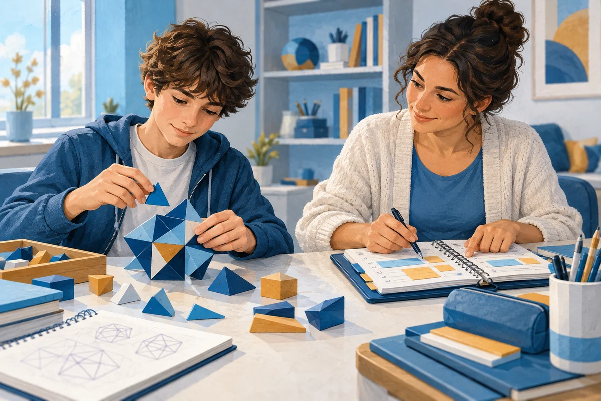 Un adolescente affronta un rompicapo e riceve aiuto nell’organizzazione delle attività.