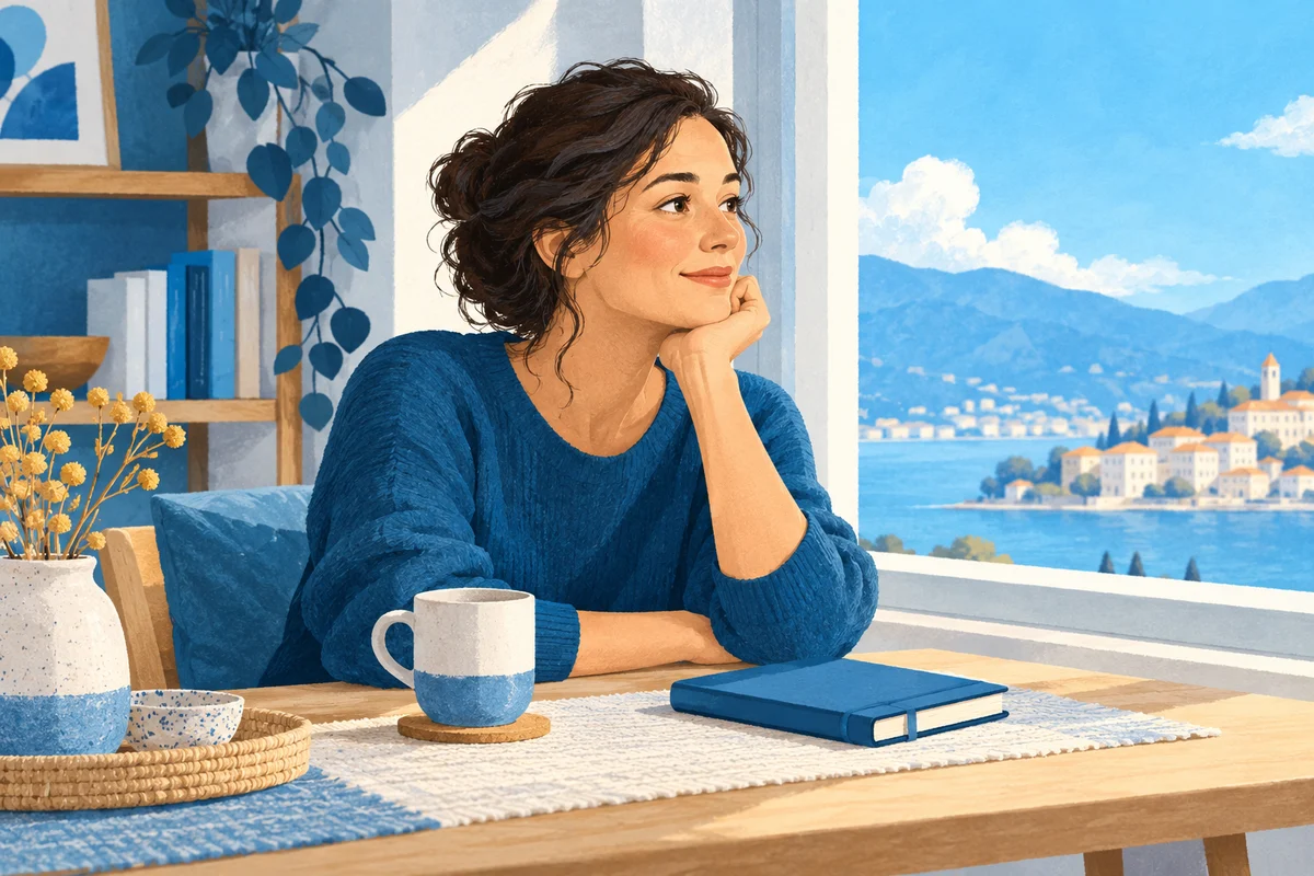 Una donna dedica un momento all’osservazione del respiro e delle sensazioni presenti.