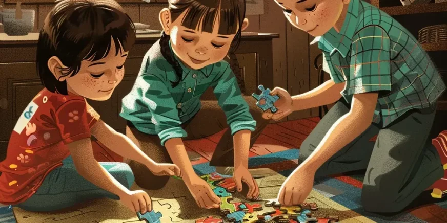 TrainingCognitivo_illustration_of_kids_playing_with_a_puzzle_ef80e3c7-c8a3-4b40-99c8-60acd7e7d2bc_1 Giocare con i puzzle per allenare le abilità spaziali